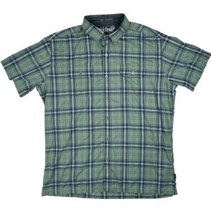 Kuhl Eluxur Shirt Mens Large Green Plaid Lightweight Hiking Gorpcore Outdoor